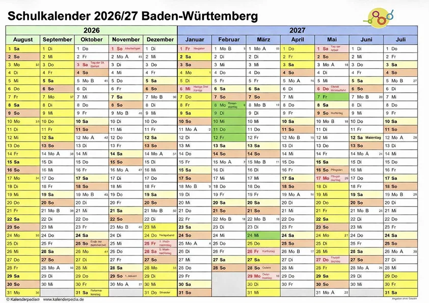 Schulferien an der Friedrich Schiller Gemeinschaftsschule Eislingen